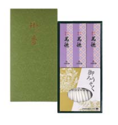 萬徳　二種香（植物ローソク）／緑紙箱