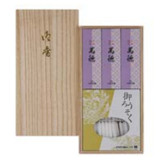 萬徳　二種香（植物ローソク）／桐箱